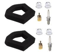 Carkio 17211-Z0Z-000 Lot de 2 filtres à air et ampoule d'amorçage Compatible with bougie d'allumage Honda GX35 HHT35 HHT35S