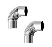 Carkio 2,36 pouces Camp Stove Pipe Elbow Chimney, 90 degrés Flue Extension Tube coude ,Camping Stove Accessories-2 pièces