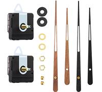 Carkio 2 pièces mécanisme de mouvement d'horloge à couple élevé avec horloge de 61 cm à long goujon en bois de 61 cm - Kit de remplacement à piles pour pièces de réparation murale DIY