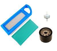 Carkio 698083 Filtre à air avec filtre à huile 795890 394358 Filtre à carburant Compatible with moteurs de tracteur Briggs & Stratton Intek 15,5 et 17-17,5 CV