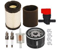 Carkio Air Filter Pre Filter Oil Fuel Filter Spark Plug Shut Off Valve Tune Up kit Compatible with John Deere L105 L108 LA135 LA145 D160 D170 D120 Replace for MIU14395 AM125424 MIU13963 Lawn Mower