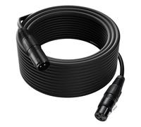 Carkio Câble XLR de 50 m, câble microphone mâle vers femelle, câbles XLR blindés de qualité supérieure avec 3 broches compatibles avec microphone Shure SM, Behringer, systèmes de haut-parleur, station