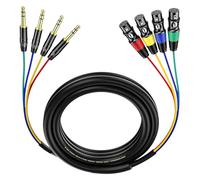 Carkio Câbles à sertir 4 canaux TRS vers XLR femelle, 10 ft 6,35 mm Effets audio professionnels Serpent pour Live Live, enregistrement, studios et concerts - Patch, Amp, Mixer