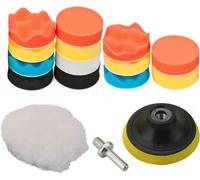 Carkio Car Polishing Pads-Polishing Sponge Pads With Shank Compatible With Drill And Polisher-Set M14