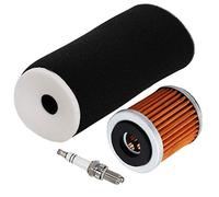 Carkio Filtre à air Filtre à huile Filtre à Bougie d'allumage Kit Compatible avec Yamaha Raptor 350 YFM350 YFM350R, Warrior YFM350X,YFM350FX,Big Bear YFM350FW 1UY-14451-00-00 1UY134400100
