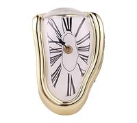 Carkio Horloge fondue créative, horloge murale décorative Salvador Dali Horloge fondue pour la maison bureau étagère bureau décoration de table, cadeau amusant et créatif (doré)