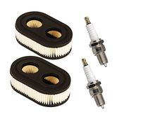 Carkio Lot de 2 filtres à air avec bougie d'allumage compatibles avec les tondeuses à gazon Briggs & Stratton 798452 593260 Compatible avec Oregon 30-168 Rotary 14364