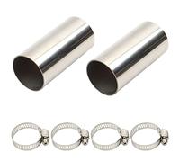 Carkio Lot de 2 Raccord de Tuyau Adaptateurs pour Tuyau d'Échappement en Acier Inoxydable 304 avec Fiche Droite pour Tuyau d'Échappement 2,4 cm