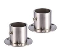 Carkio Lot de 2 supports à bride en acier inoxydable Compatible with tringle de placard, 32 mm de diamètre, support mural Compatible with tringle à vêtements