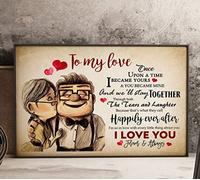 Carl and Ellie - Plaque en métal vintage avec inscription « To My Love Once Upon a Time I Became Yours » - Pour café, bar, maison, cuisine, garage, club - 20,3 x 30,5 cm