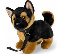 Carl Dick Chien de berger avec laisse debout env. 22cm de long et env. 20cm de haut 3322 Doudou, peluche, animal en tissu