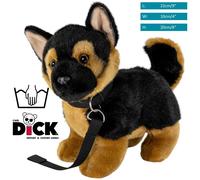 Carl Dick Chien de berger avec laisse debout env. 22cm de long et env. 20cm de haut 3322 Doudou, peluche, animal en tissu