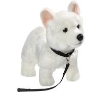 Carl Dick Peluche Chien de Berger Blanc Assis avec Laisse de Chien, 26cm 3485