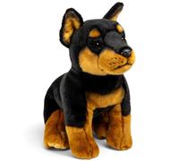 Carl Dick Chien Dobermann Assis, Environ 30 cm, Peluche, Doudou 3808