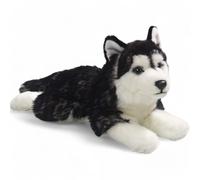 Carl Dick Husky Chien noir couché, Peluche, Doudou