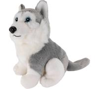 Carl Dick Husky, gris, assis, chien, env. 16cm 1672002 Doudou, peluche, animal en tissu
