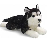 Carl Dick Husky, noir, couché env. 32cm total 2783 Doudou, peluche, animal en tissu