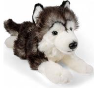 Carl Dick Husky, noir, couché env. 32cm total 3552 Doudou, peluche, animal en tissu
