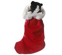 Carl Dick Peluche Chat Peluche Noir-Blanc dans la Chaussette de Noël, 45cm 2810003