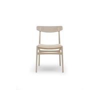 Carl Hansen & Søn Chaise CH23 - maille noire - Abdeckplatte Eiche - chêne savonné