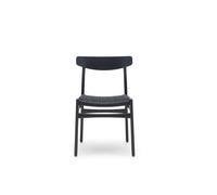 Carl Hansen & Søn Chaise CH23 - verni noir - Abdeckplatte Eiche - maille noire