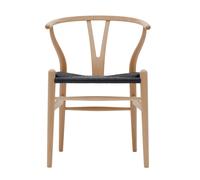 Carl Hansen & Søn Chaise Wishbone CH24 Y hêtre - hêtre huilé - maille noire
