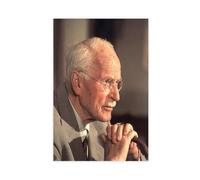 Carl Jung in Color Portrait psychiatre et psychanalyste suisse sur toile - Impression sur toile - Décoration murale moderne pour chambre à coucher - Sans cadre - 40,6 x 5,1 cm