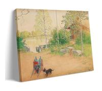 Carl Larsson, affiche décorative « A Sunny Morning » Masterpiece - Décoration d'intérieur - Peinture à l'huile sur toile - 50 x 75 cm