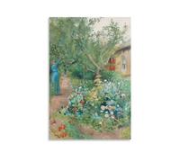 Carl Larsson, Garden Scene From Marstrand on the West Coast of Sweden Poster (2) Impression sur toile pour salon 50 x 75 cm