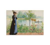Carl Larsson《Karin By The Shore》Masterpiece Poster décoratif Décoration d'intérieur Peinture à l'huile Toile Papier peint Photos 30 x 45 cm