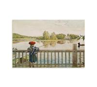 Carl Larsson《Lisbeth Angling》Masterpiece Impression sur toile Peinture murale Art Décoration d'intérieur moderne Idée cadeau 20 x 30 cm