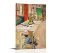 Carl Larsson Poster décoratif sur toile pour maison, bureau, chambre à coucher et salon 60 x 90 cm