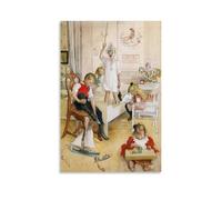 Carl Larsson Poster mural imprimé sur toile idéale pour salon, chambre, bureau et décoration d'intérieur 60 x 90 cm