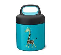 Carl Oscar Petite Bouteille Isotherme boîte Isolante pour Soupe, Salade de Fruits, Nouilles etc. pour Les Enfants en Acier INOX à Double paroi en TURQUOÏSE, Ø 8.7 x 13.5 cm, 0,3 l