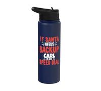 Carl Santa's Backup Funny Carl Christmas Name Stainless Steel Insulated Water Bottle