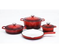 Carl Schmidt Sohn Set de 7 casseroles en fonte XANTEN 067489 Rouge