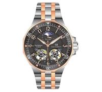 Carl von Zeyten Montre automatique pour homme CVZ0093RBKM - Double équilibre et phase de la lune - Acier inoxydable bicolore 316L - Mouvement automatique Cal. 225 avec 45 pierres - Verre saphir