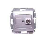 Carla 5901752639430 Prise TV type F-F b/R Argent Electroplastique Inox