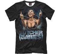 Carla Harvey and midle Fingers Mens T-Shirt Butcher Babies Clothes Black Tee Size 3XL