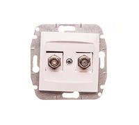 CARLA Prise d'antenne double TV Type F-F sans cadre blanc 1787-10 mask5901752639621