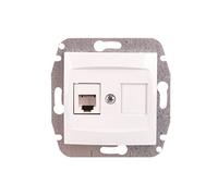 CARLA Prise téléphonique simple RJ11 blanc 1750-10 positionnement5901752635074