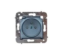 CARLA Socket simple avec/u IP44 avec rabat transparent et ouverture blanc 1766-10 mask5901752635333