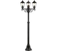 Brilliant – Lampadaire extérieur CARLEEN 3 lampes noir métal/verre 200x61 cm IP44