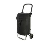 Carlett Chariot de Courses 4 Roues Pliable avec Sac Extensible et Amovible 60 L / 25 kg, Poche Arrière, Poignée Réglable, Léger et Résistant, Lite Style, Noir