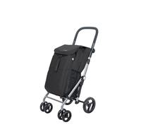 Carlett - Chariot de Courses supermarché Pliable avec 4 Roues,résistant à la Pluie, Grande capacité de 25kg,Un Sac Principal de 53L,Un Sac Thermique de 9L et Une Poche arrière-Couleur Noir