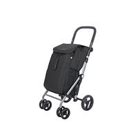 Carlett - Chariot de Courses supermarché Pliable avec 4 Roues,résistant à la Pluie, Grande capacité de 25kg,Un Sac Principal de 53L,Un Sac Thermique de 9L et Une Poche arrière-Couleur Noir