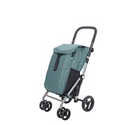 Carlett - Chariot de Courses supermarché Pliable avec 4 Roues,résistant à la Pluie, Grande capacité de 25kg,Un Sac Principal de 53L,Un Sac Thermique de 9L et Une Poche arrière-Couleur Vert