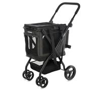 Carlett - Cube P Volcano | Sac de Transport 3 en 1 pour Animaux | Sac de Transport à roulettes | Frein de sécurité | Étanche | Peut être combiné avec Un Sac de Courses | Noir