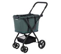 Carlett Cube S Vert Pin | Chariot de Courses Compact et Robuste | Sac étanche Amovible | Roues 360° | Design Pratique et élégant