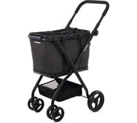 Carlett - Cube S Volcano Noir | Chariot de Courses Compact et Robuste | Sac étanche Amovible | Roues Amovibles à 360° | Panier Transformable en Sac | Design Urbain